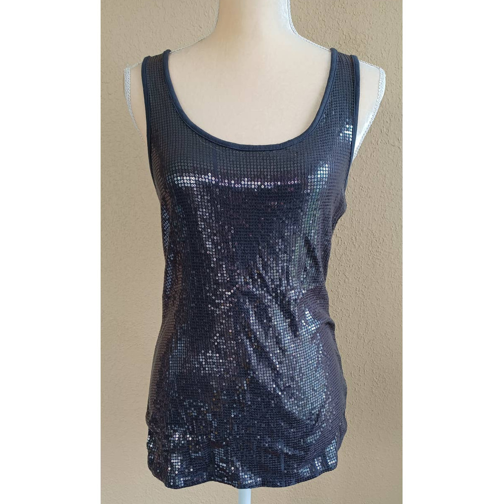 Studio Y Black Sequin Tank Top